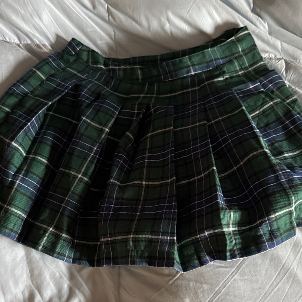 Forever 21 Dark Green Plaid Skirt